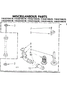 Miscellaneous Parts parts for Kenmore Washer 110.83194270 (11083194270, 110 83194270) from AppliancePartsPros.com