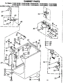 Cabinet Parts parts for Kenmore Washer 110.83194840 (11083194840, 110 83194840) from AppliancePartsPros.com