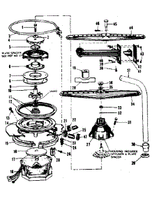 Motor, Heater, And Spray Arm Details parts for Kenmore Dishwasher 587.153100 (587153100, 587 153100) from AppliancePartsPros.com