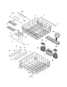 Racks parts for Kenmore Dishwasher 587.15313000A (58715313000A, 587 15313000A) from AppliancePartsPros.com