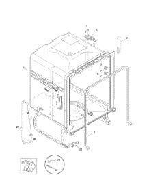 Tub parts for Kenmore Dishwasher 587.15362100A (58715362100A, 587 15362100A) from AppliancePartsPros.com