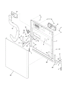 Door parts for Kenmore Dishwasher 587.15382100B (58715382100B, 587 15382100B) from AppliancePartsPros.com