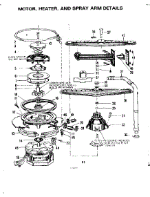 Motor Heater And Spray Arm Details parts for Kenmore Dishwasher 587.703102 (587703102, 587 703102) from AppliancePartsPros.com
