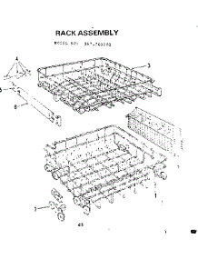 Rack Assembly parts for Kenmore Dishwasher 587.703102 (587703102, 587 703102) from AppliancePartsPros.com