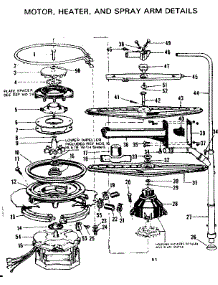 Motor Heater And Spray Arm Details parts for Kenmore Dishwasher 587.703402 (587703402, 587 703402) from AppliancePartsPros.com