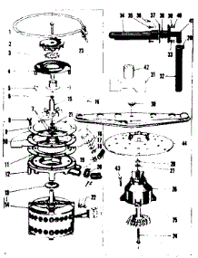 Motor, Heater, And Spray Arm Details parts for Kenmore Dishwasher 587.71160 (58771160, 587 71160) from AppliancePartsPros.com