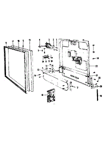 Door Details parts for Kenmore Dishwasher 587.71222 (58771222, 587 71222) from AppliancePartsPros.com