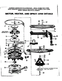 Motor Heater And Spray Arm Details parts for Kenmore Dishwasher 587.712400 (587712400, 587 712400) from AppliancePartsPros.com