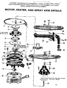 Motor, Heater, And Spray Arm Details parts for Kenmore Dishwasher 587.712410 (587712410, 587 712410) from AppliancePartsPros.com