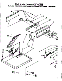 Top And Console Parts parts for Sears Dryer 11087165600 from AppliancePartsPros.com