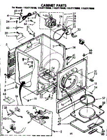 Cabinet Parts parts for Sears Dryer 11087170200 from AppliancePartsPros.com