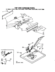 Top And Console Parts parts for Sears Dryer 11087172800 from AppliancePartsPros.com