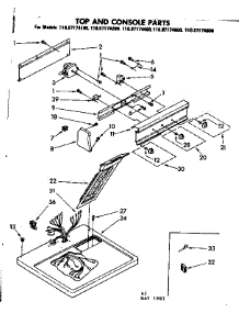 Top And Console Parts parts for Sears Dryer 11087174800 from AppliancePartsPros.com