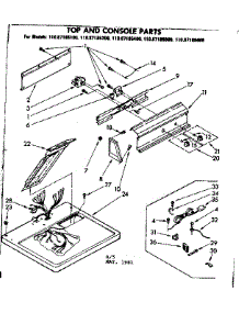 Top And Console Parts parts for Sears Dryer 11087185400 from AppliancePartsPros.com