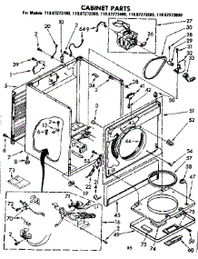 Cabinet Parts parts for Kenmore Dryer 110.87273800 (11087273800, 110 87273800) from AppliancePartsPros.com