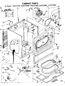 Cabinet Parts parts for Sears Dryer 11087373200 from AppliancePartsPros.com