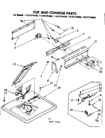 Top And Console Parts parts for Sears Dryer 11087375200 from AppliancePartsPros.com
