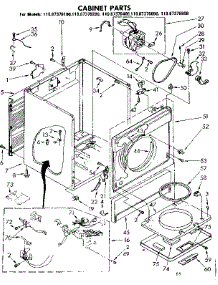 Cabinet Parts parts for Sears Dryer 11087376800 from AppliancePartsPros.com