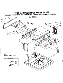 Top And Control Panel Parts parts for Kenmore Dryer 110.87379100 (11087379100, 110 87379100) from AppliancePartsPros.com