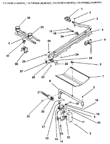 Oven And Top Burners parts for Kenmore Range 119.7028811 (1197028811, 119 7028811) from AppliancePartsPros.com