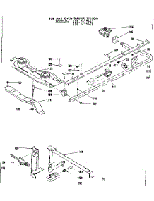 Top And Oven Burner Section parts for Kenmore Range 119.7037911 (1197037911, 119 7037911) from AppliancePartsPros.com