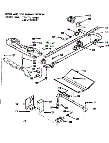 Oven And Top Burner Section parts for Kenmore Range 119.7038010 (1197038010, 119 7038010) from AppliancePartsPros.com