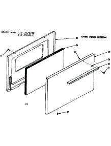 Oven Door Section parts for Kenmore Range 119.7038010 (1197038010, 119 7038010) from AppliancePartsPros.com