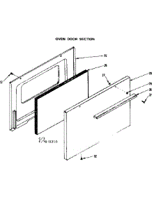 Oven Door Section parts for Kenmore Range 119.7038210 (1197038210, 119 7038210) from AppliancePartsPros.com