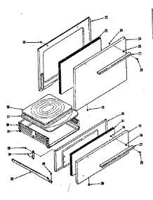 Oven Door And Broiler Sections parts for Kenmore Range 119.7038311 (1197038311, 119 7038311) from AppliancePartsPros.com