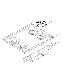 Main Top parts for Kenmore Range 119.7048710 (1197048710, 119 7048710) from AppliancePartsPros.com