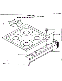 Main Top parts for Kenmore Range 119.7058310 (1197058310, 119 7058310) from AppliancePartsPros.com