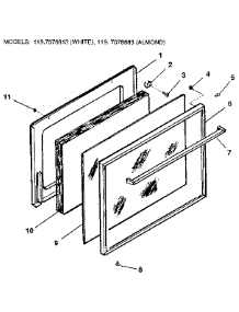 Oven Door parts for Kenmore Range 119.7058883 (1197058883, 119 7058883) from AppliancePartsPros.com