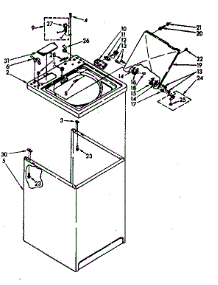 Top And Cabinet Parts parts for Kenmore Washer 110.82694540 (11082694540, 110 82694540) from AppliancePartsPros.com