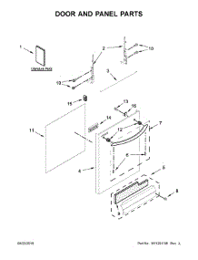 Door And Panel Parts parts for Kenmore Dishwasher 221.2413N414 (2212413N414, 221 2413N414) from AppliancePartsPros.com