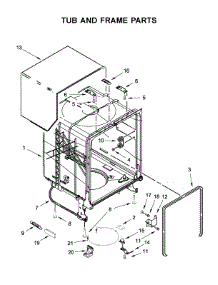 Tub And Frame Parts parts for Kenmore Dishwasher 221.2413N414 (2212413N414, 221 2413N414) from AppliancePartsPros.com
