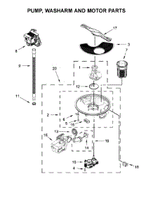 Pump, Washarm And Motor Parts parts for Kenmore Dishwasher 221.3093N413 (2213093N413, 221 3093N413) from AppliancePartsPros.com