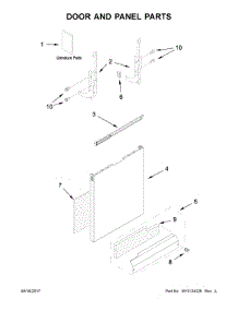 Door And Panel Parts parts for Kenmore Dishwasher 221.3099N413 (2213099N413, 221 3099N413) from AppliancePartsPros.com