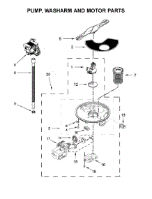 Pump, Washarm And Motor Parts parts for Kenmore Dishwasher 221.3472N413 (2213472N413, 221 3472N413) from AppliancePartsPros.com