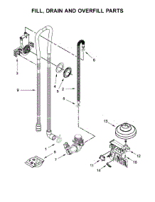 Fill, Drain And Overfill Parts parts for Kenmore Dishwasher 221.3472N413 (2213472N413, 221 3472N413) from AppliancePartsPros.com
