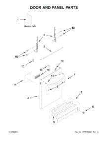 Door And Panel Parts parts for Kenmore Dishwasher 221.3473N413 (2213473N413, 221 3473N413) from AppliancePartsPros.com