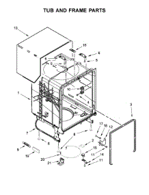 Tub And Frame Parts parts for Kenmore Dishwasher 221.3473N413 (2213473N413, 221 3473N413) from AppliancePartsPros.com