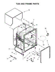 Tub And Frame Parts parts for Kenmore Dishwasher 221.3803N710 (2213803N710, 221 3803N710) from AppliancePartsPros.com