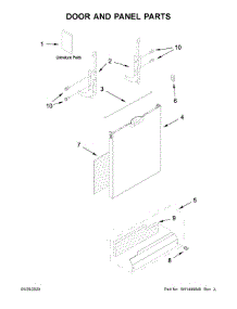 Door And Panel Parts parts for Kenmore Dishwasher 221.4502N020 (2214502N020, 221 4502N020) from AppliancePartsPros.com