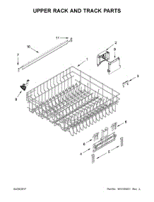 Upper Rack And Track Parts parts for Kenmore Dishwasher 221.4523N611 (2214523N611, 221 4523N611) from AppliancePartsPros.com