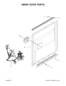 Inner Door Parts parts for Kenmore Dishwasher 221.4523N611 (2214523N611, 221 4523N611) from AppliancePartsPros.com