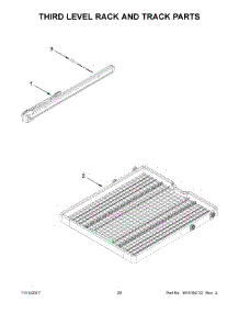 Third Level Rack And Track Parts parts for Kenmore Dishwasher 221.4545N711 (2214545N711, 221 4545N711) from AppliancePartsPros.com