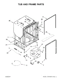 Tub And Frame Parts parts for Kenmore Elite Dishwasher 2214743N513 from AppliancePartsPros.com