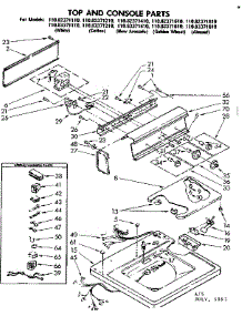Top And Console Parts parts for Kenmore Washer 110.82371810 (11082371810, 110 82371810) from AppliancePartsPros.com