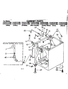 Cabinet Parts parts for Kenmore Washer 110.82372600 (11082372600, 110 82372600) from AppliancePartsPros.com