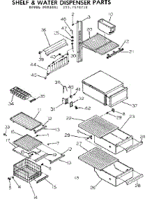 Shelf & Water Dispenser Parts parts for Kenmore Refrigerator 253.7670710 (2537670710, 253 7670710) from AppliancePartsPros.com